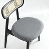 Colbert Dining Chair in Black and Cane with Grey Upholstered Seating - Set of 4 MHC-2-DCCA02-GY