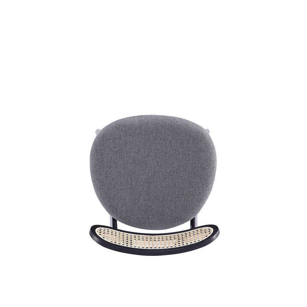 Colbert Dining Chair in Black and Cane with Grey Upholstered Seating - Set of 4 MHC-2-DCCA02-GY