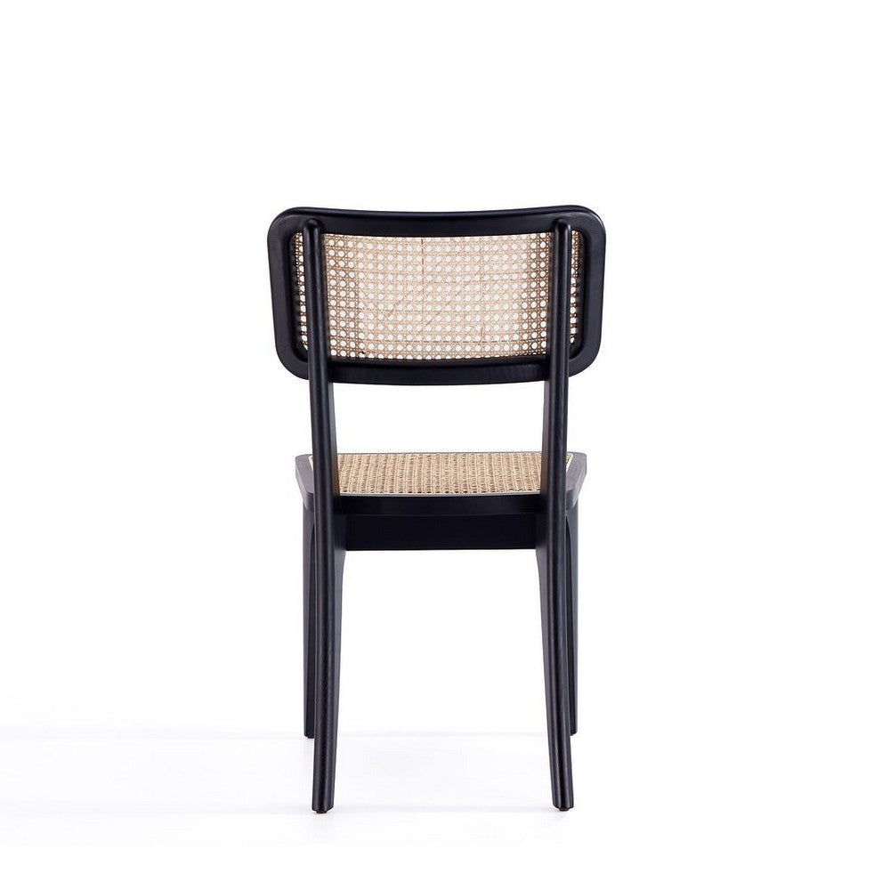 Giverny Dining Chair in Black and Natural Cane - Set of 4 MHC-2-DCCA04-BK