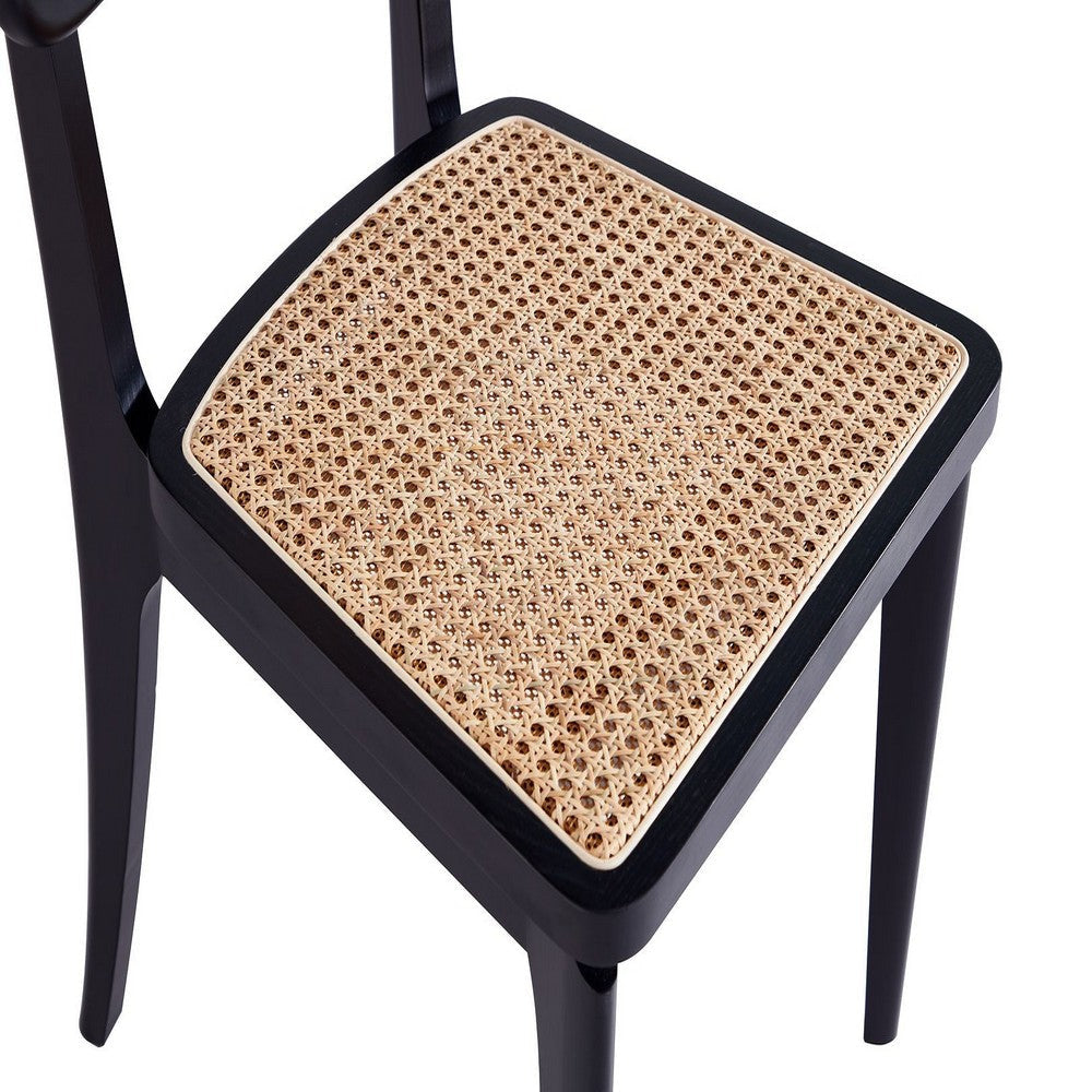 Giverny Dining Chair in Black and Natural Cane - Set of 4 MHC-2-DCCA04-BK