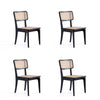 Giverny Dining Chair in Black and Natural Cane - Set of 4