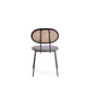 Jardin Dining Chair in Black with Cane and Grey Upholstered Seating - Set of 4 MHC-2-DCCA06-GY