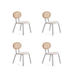 Jardin Dining Chair in Nature Cane and Oatmeal Upholstered Seating - Set of 4
