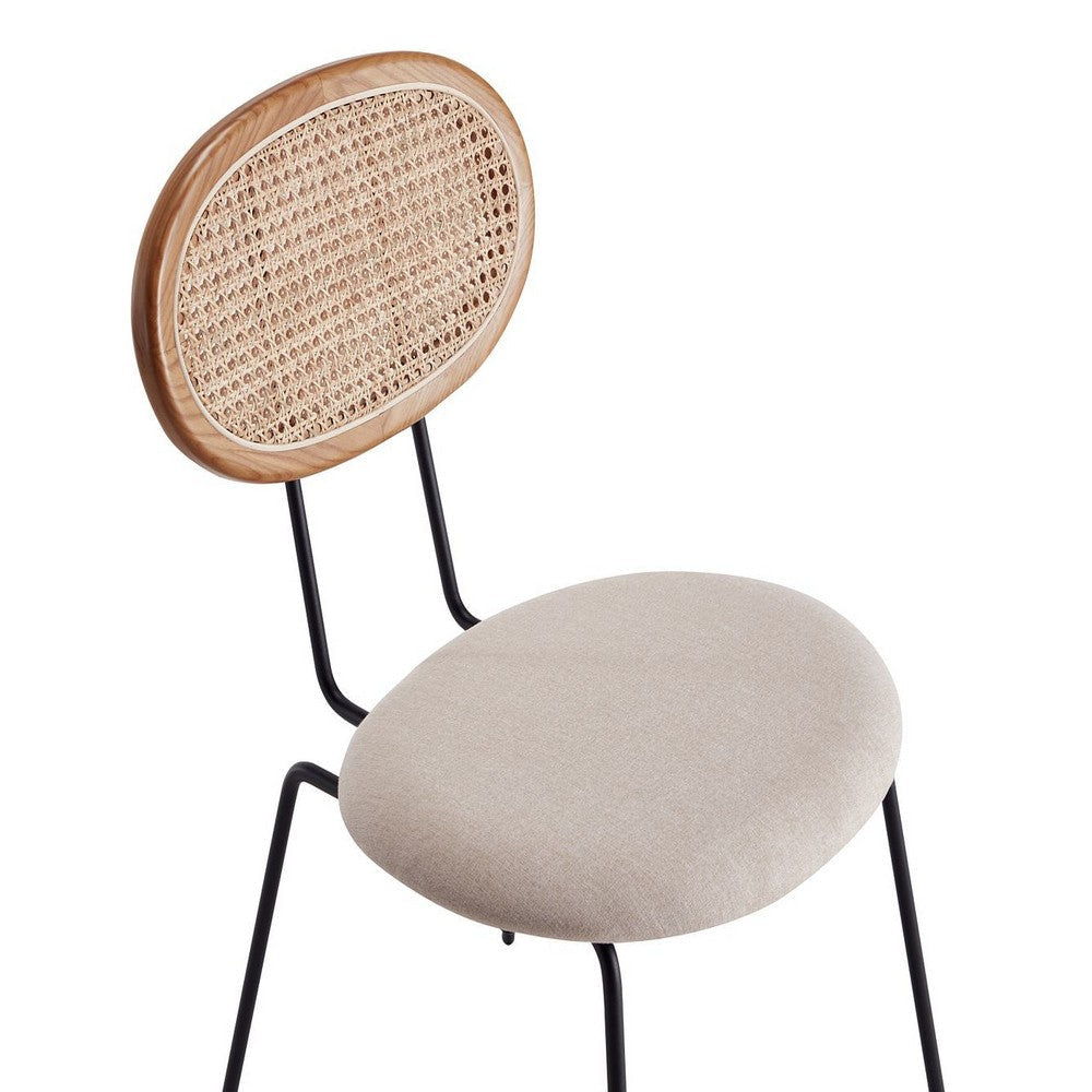 Jardin Dining Chair in Nature Cane and Oatmeal Upholstered Seating - Set of 4 MHC-2-DCCA06-OM