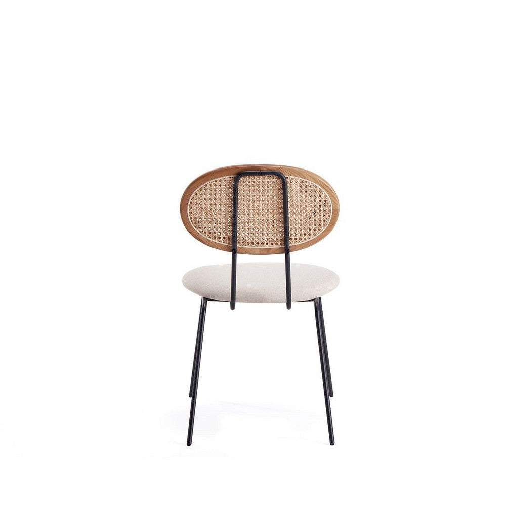 Jardin Dining Chair in Nature Cane and Oatmeal Upholstered Seating - Set of 4 MHC-2-DCCA06-OM