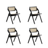 Lambinet Folding Dining Chair in Black and Natural Cane - Set of 4