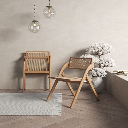 Lambinet Folding Dining Chair in Nature Cane- Set of 4