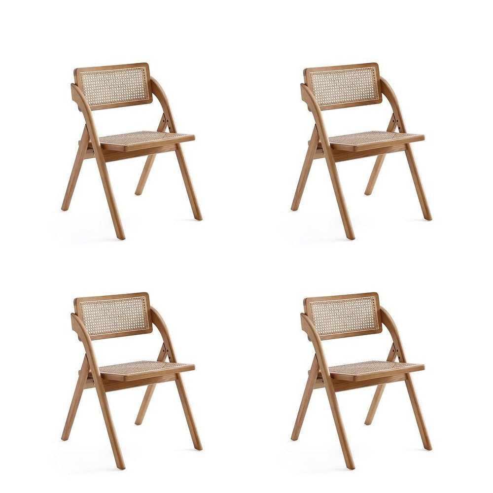 Lambinet Folding Dining Chair in Nature Cane- Set of 4