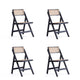 Pullman Folding Dining Chair in Black and Natural Cane - Set of 4