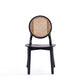 Versailles Round Dining Chair in Black and Natural Cane - Set of 4 MHC-2-DCCA11-BK