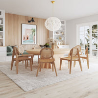 Versailles Round Dining Chair in Nature Cane - Set of 4