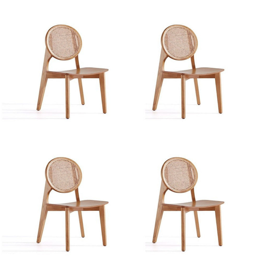 Versailles Round Dining Chair in Nature Cane - Set of 4