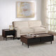 Duane Modern Ribbed End Table and Coffee Table in Dark Brown and Black