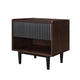 Duane Modern Ribbed Nightstand with Full Extension Drawer in Dark Brown and Black- Set of 2 MHC-2-NS-10GLF-BK