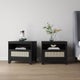 Sheridan Modern Cane Nightstand in Black- Set of 2