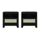 Sheridan Modern Cane Nightstand in Black- Set of 2