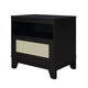 Sheridan Modern Cane Nightstand in Black- Set of 2 MHC-2-NS-5GLF-BK