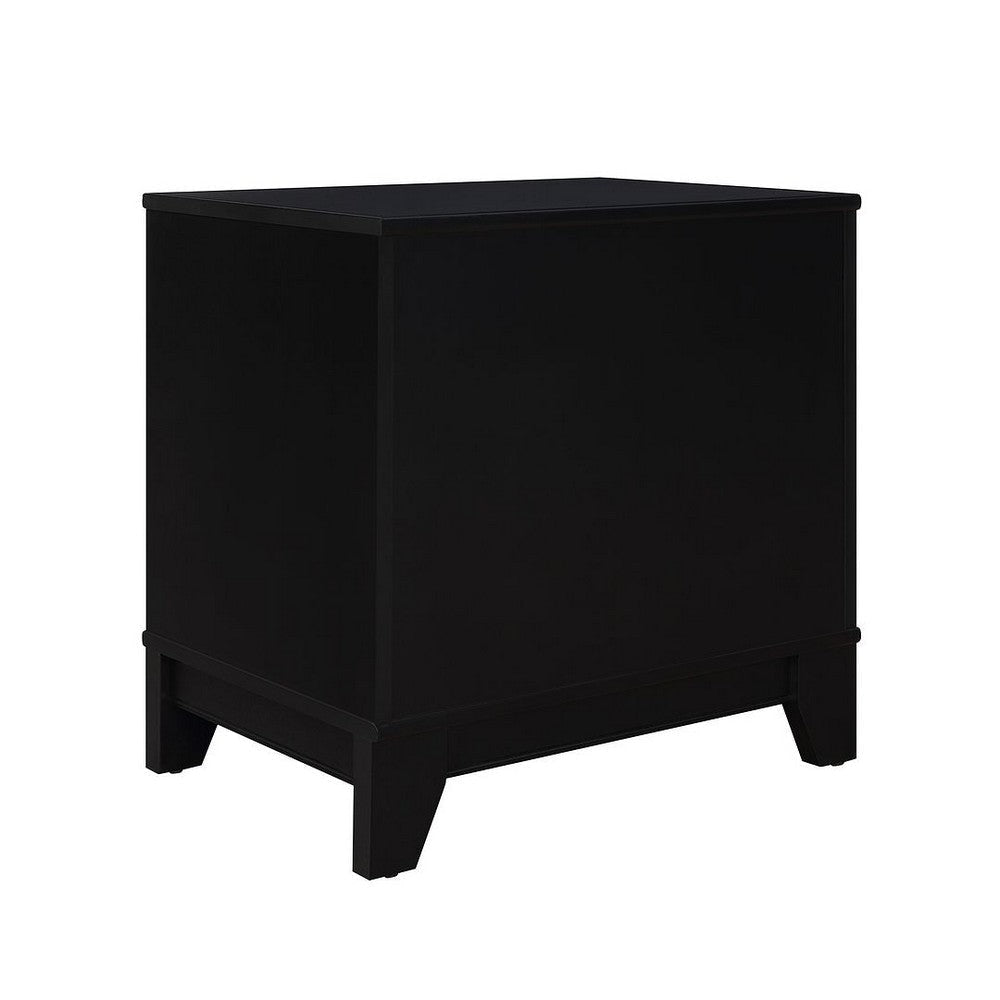 Sheridan Modern Cane Nightstand in Black- Set of 2 MHC-2-NS-5GLF-BK