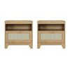Sheridan Modern Cane Nightstand in Nature- Set of 2