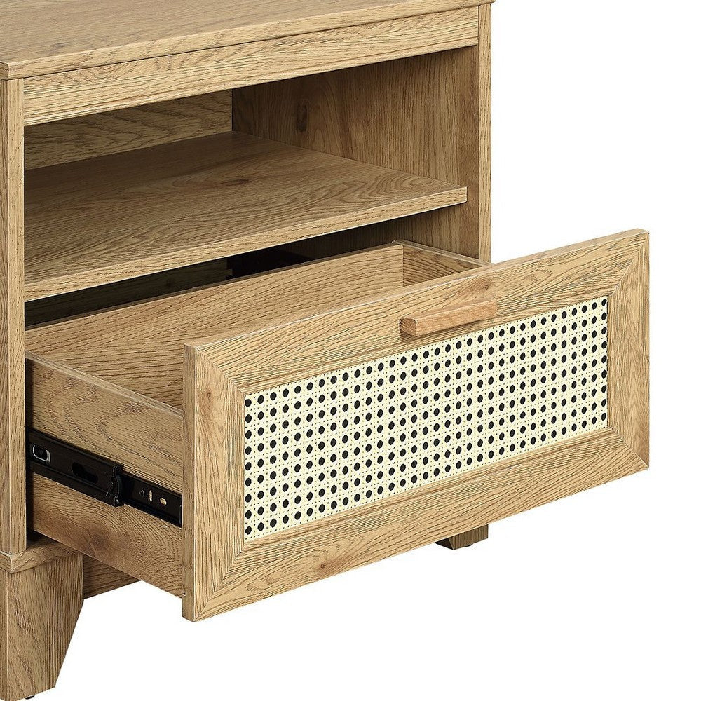Sheridan Modern Cane Nightstand in Nature- Set of 2 MHC-2-NS-5GLF-NA