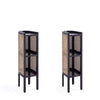 Versailles End Table in Black and Natural Cane - Set of 2