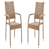 2-Piece Genoa Patio Dining Armchair in Nature Tan Weave