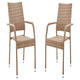 2-Piece Genoa Patio Dining Armchair in Nature Tan Weave