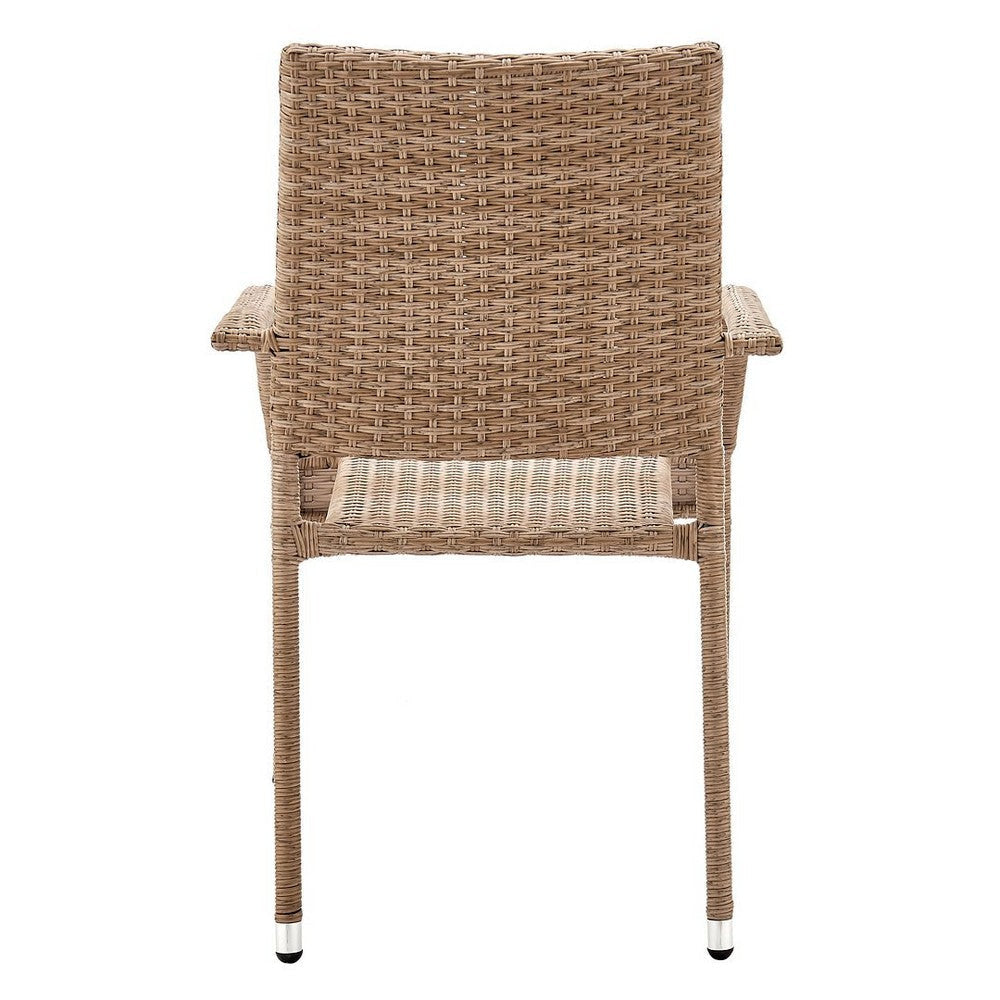 2-Piece Genoa Patio Dining Armchair in Nature Tan Weave MHC-2-OD-DC002-NE
