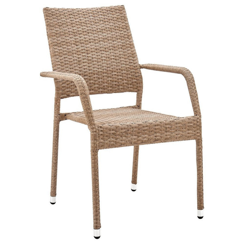 2-Piece Genoa Patio Dining Armchair in Nature Tan Weave MHC-2-OD-DC002-NE