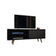 Liberty 62.99" Mid Century - Modern TV Stand with 3 Shelves and 2 Doors, Black