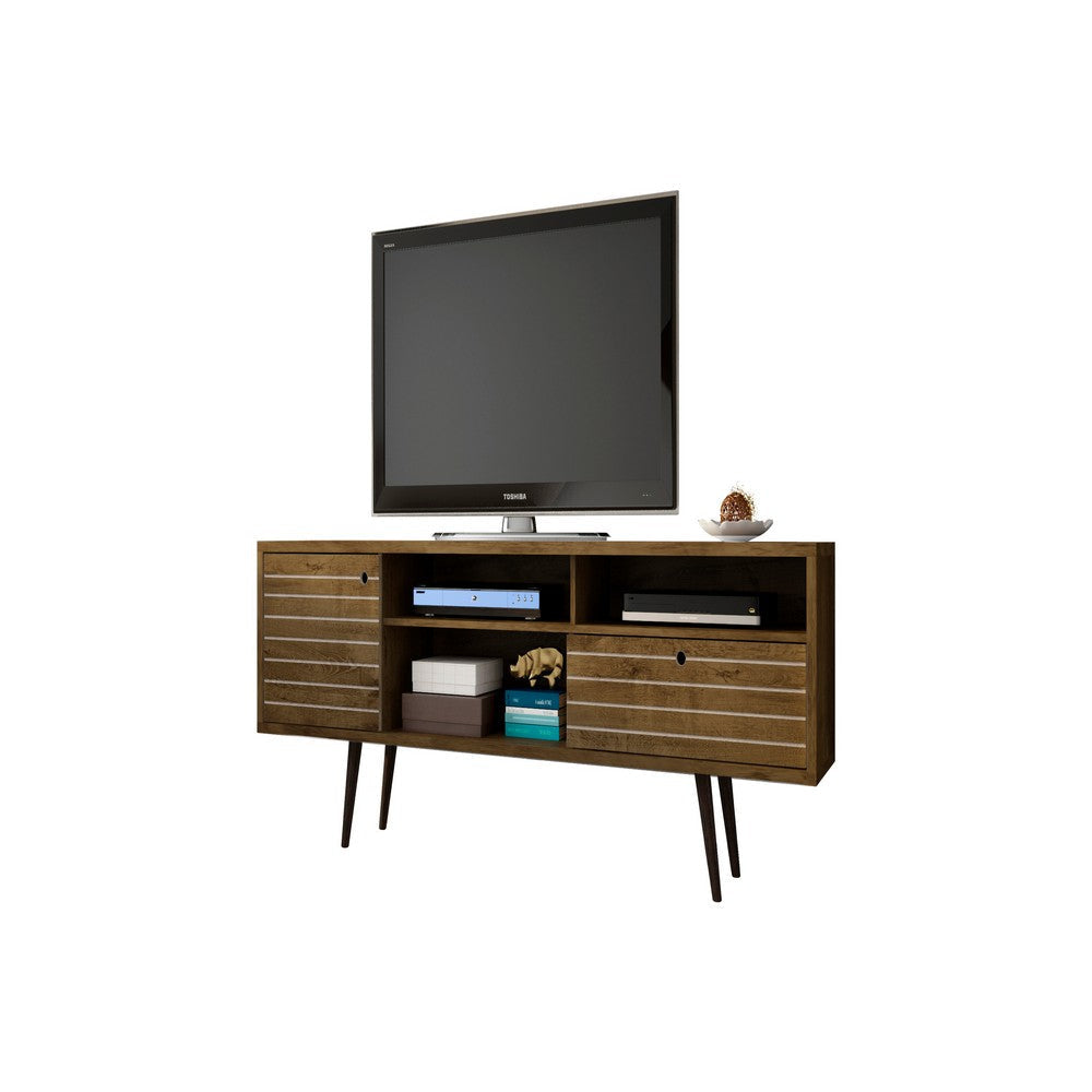 70.86" Mid Century - Modern TV Stand w/ 4 Shelving Spaces & 1 Drawer