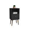 Liberty Mid Century - Modern Nightstand 1.0 with 1 Cubby Space and 1 Drawer in Black