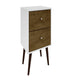 Mid Century - Modern Night stand & 2.0 w/ 2 Full Extension Drawers w/ Solid Wood Legs