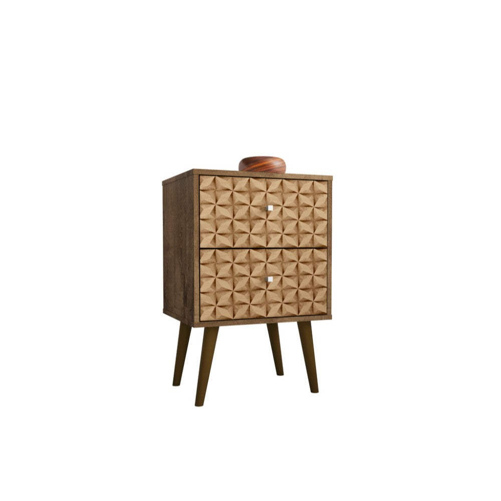 Liberty Mid Century - Modern Nightstand 2.0 with 2 Full Extension Drawers, Brown