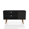 Liberty 42.52" Mid Century - Modern TV Stand with 2 Shelves and 1 Door, Black