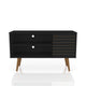Liberty 42.52" Mid Century - Modern TV Stand with 2 Shelves and 1 Door, Black