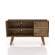 Liberty 42.52" Mid Century - Modern TV Stand with 2 Shelves and 1 Door, Rustic Brown