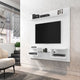 Plaza 64.25 Modern Floating Wall Entertainment Center with Display Shelves in White
