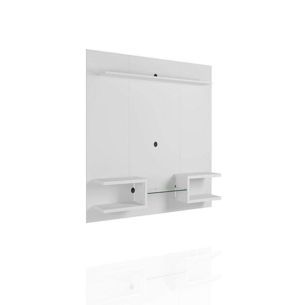 Plaza 64.25 Modern Floating Wall Entertainment Center with Display Shelves in White MHC-224BMC6