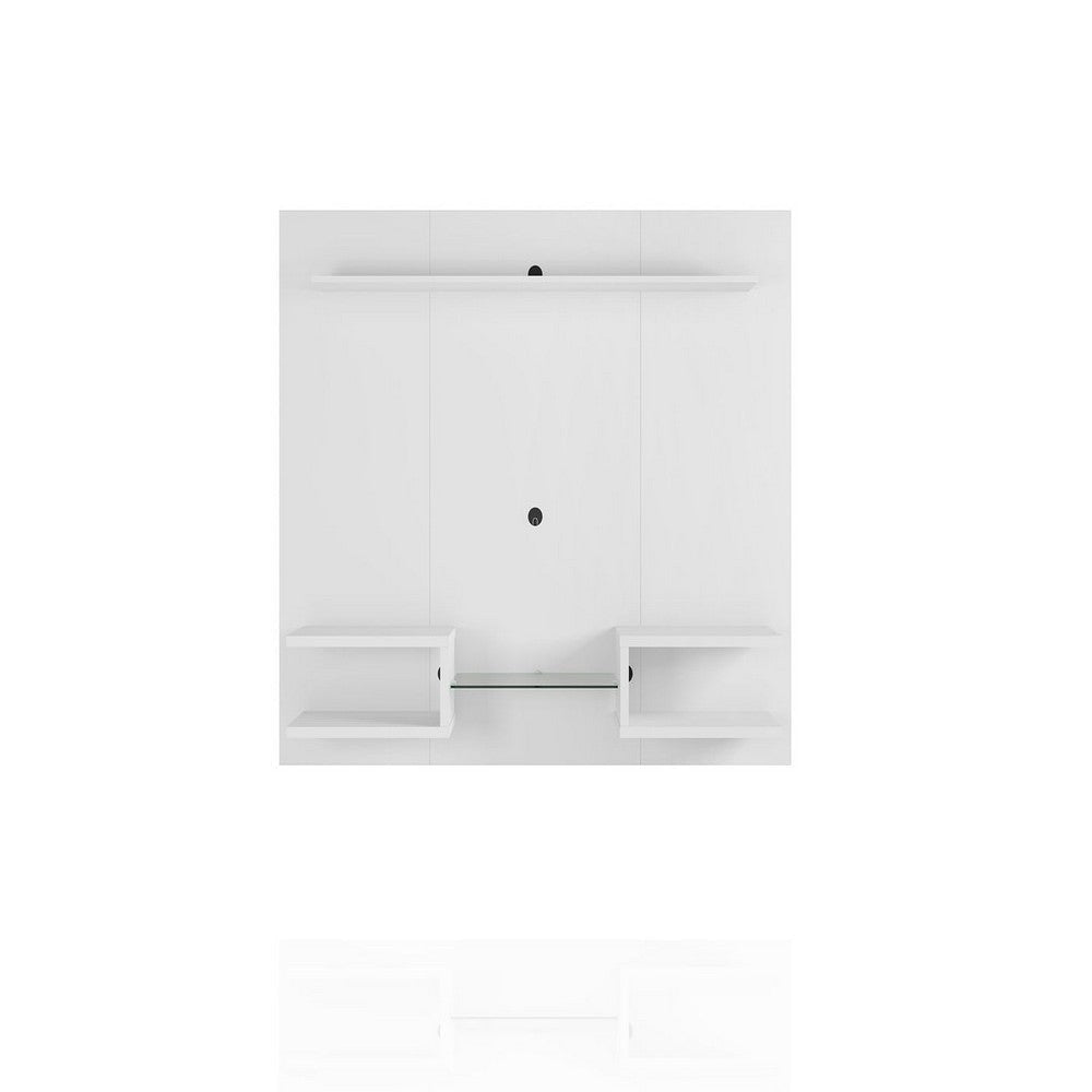 Plaza 64.25 Modern Floating Wall Entertainment Center with Display Shelves in White