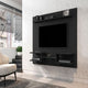 Plaza 64.25 Modern Floating Wall Entertainment Center with Display Shelves in Black
