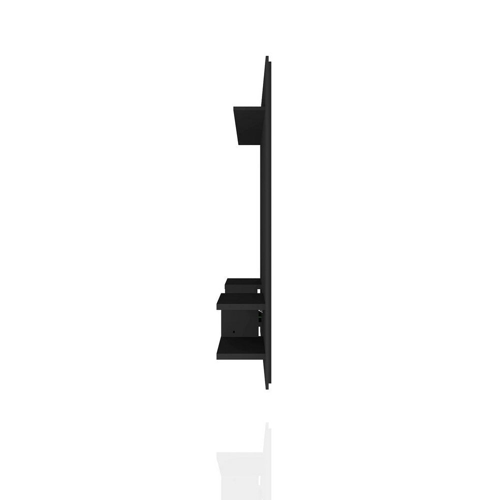 Plaza 64.25 Modern Floating Wall Entertainment Center with Display Shelves in Black MHC-224BMC8