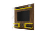 Plaza 64.25 Modern Floating Wall Entertainment Center with Display Shelves in Rustic Brown and Yellow MHC-224BMC94