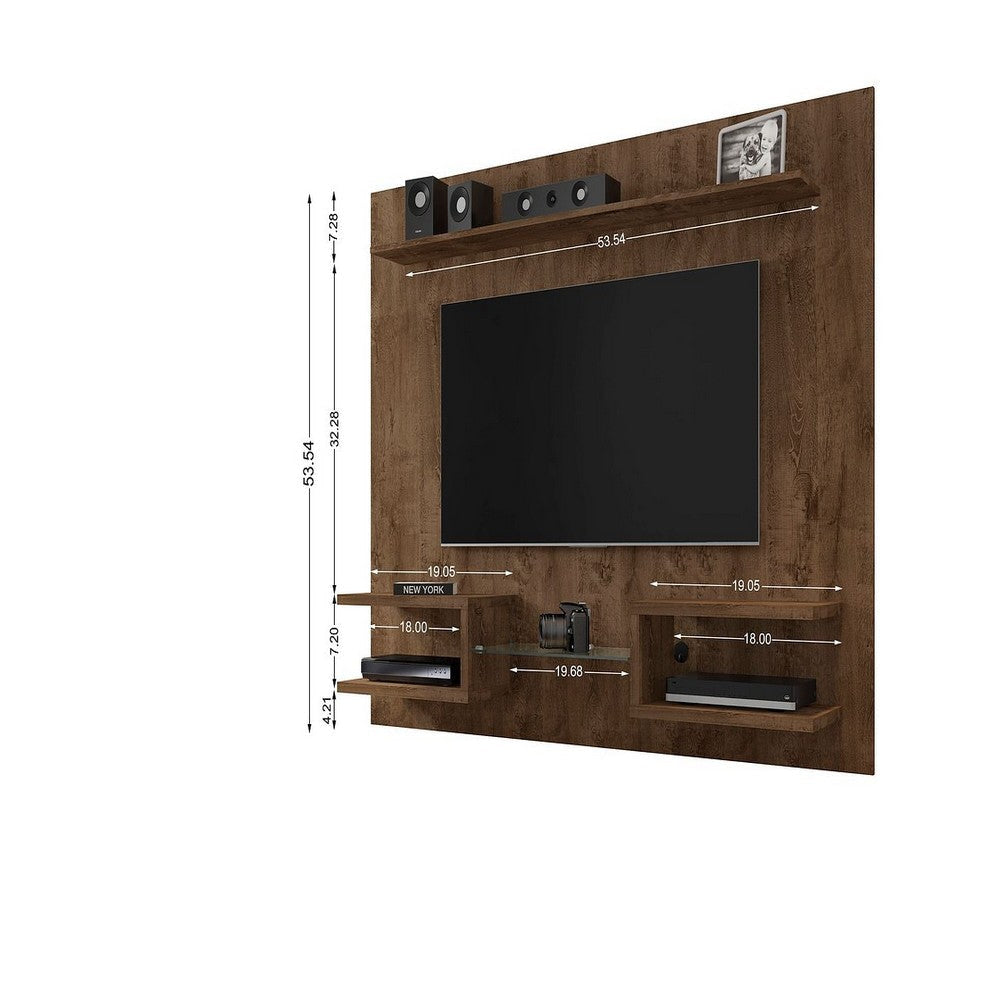 Plaza 64.25 Modern Floating Wall Entertainment Center with Display Shelves in Rustic Brown MHC-224BMC9