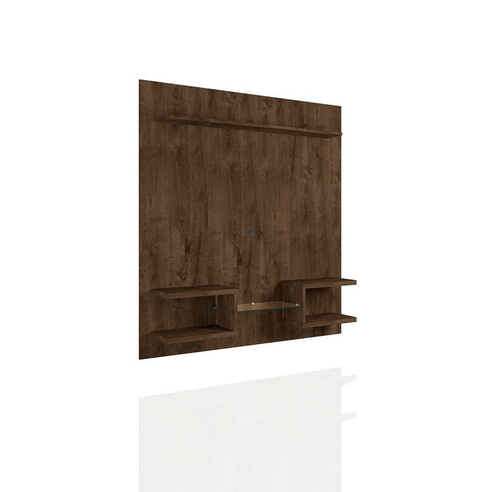Plaza 64.25 Modern Floating Wall Entertainment Center with Display Shelves in Rustic Brown MHC-224BMC9