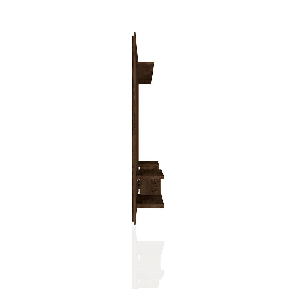 Plaza 64.25 Modern Floating Wall Entertainment Center with Display Shelves in Rustic Brown MHC-224BMC9