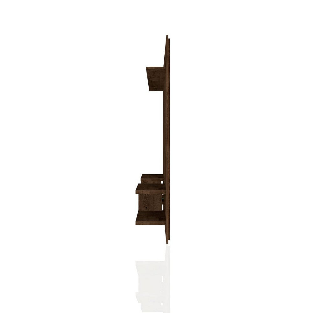 Plaza 64.25 Modern Floating Wall Entertainment Center with Display Shelves in Rustic Brown MHC-224BMC9