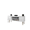 Bradley 62.99 TV Stand White with 2 Media Shelves and 2 Storage Shelves in White with Solid Wood Legs MHC-228BMC6