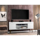 Bradley 62.99 TV Stand White with 2 Media Shelves and 2 Storage Shelves in White with Solid Wood Legs MHC-228BMC6