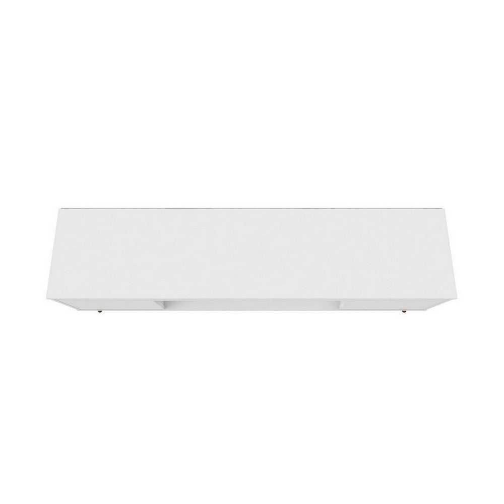 Bradley 62.99 TV Stand White with 2 Media Shelves and 2 Storage Shelves in White with Solid Wood Legs MHC-228BMC6